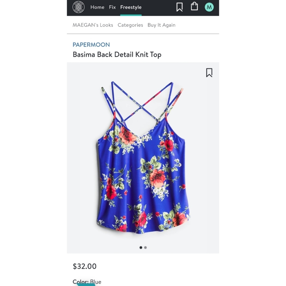 Stitchfix Papermoon Basima Back Detail Tank